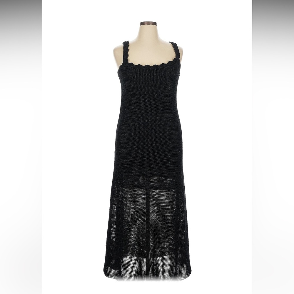 Toccin Elegant Black Knit Sleeveless Dress